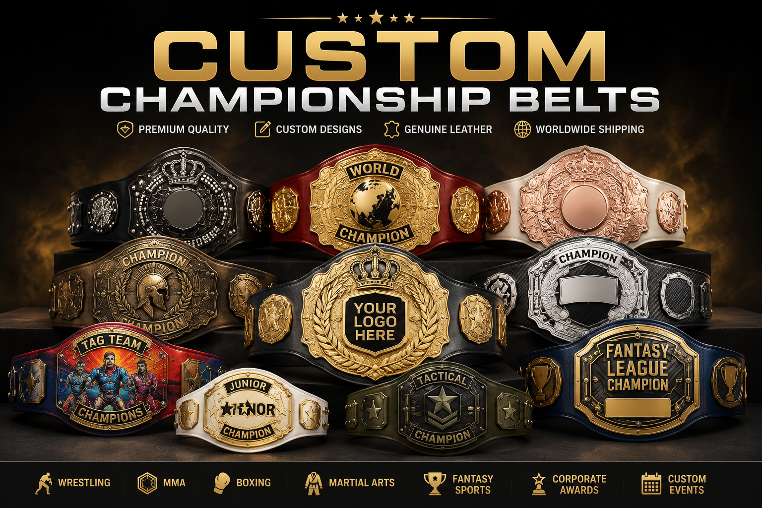 Custom Championship Belts | Personalized Wrestling, MMA, Boxing & Award Belts