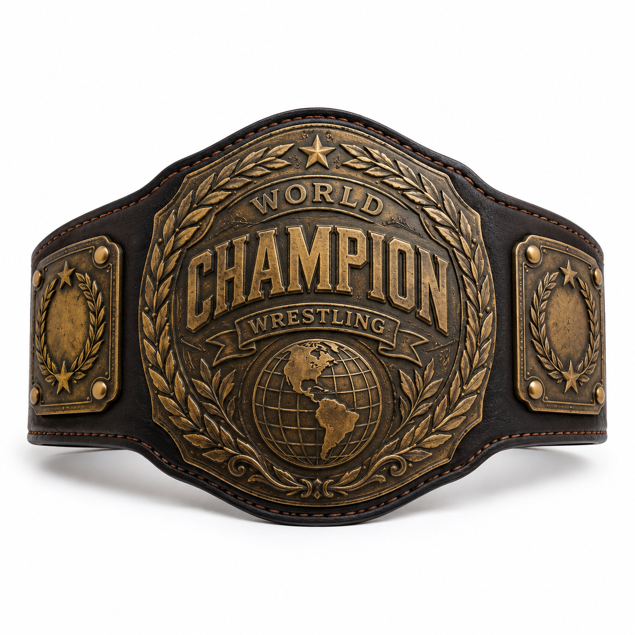 Antique Bronze Custom Championship Belt | Vintage Personalized Wrestling Title Belt | Levix