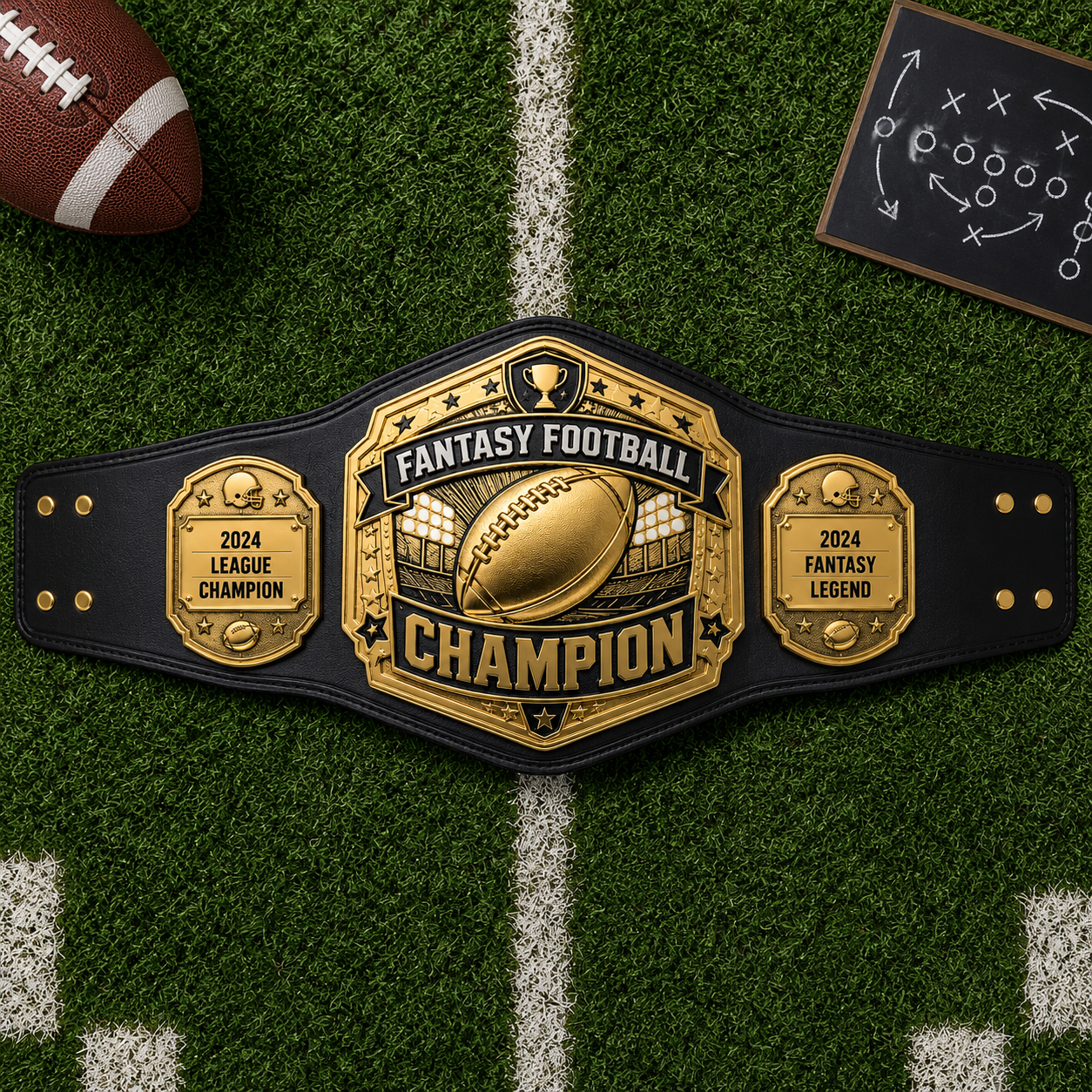 Fantasy League Custom Championship Belt | Personalized Trophy Wrestling Belt | Levix