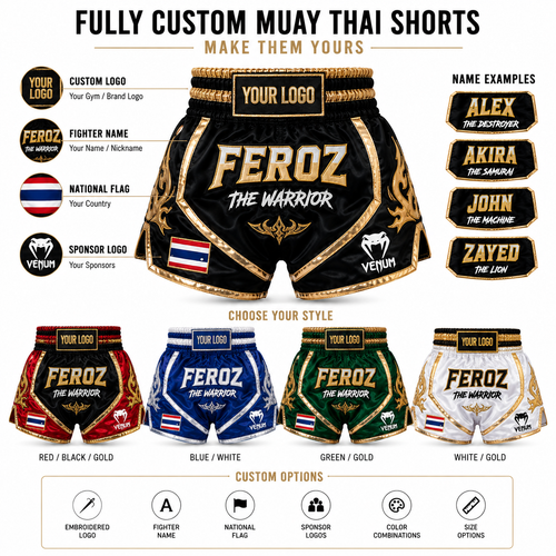 Custom Muay Thai Shorts | Premium Kickboxing & Thai Boxing Shorts | Levix
