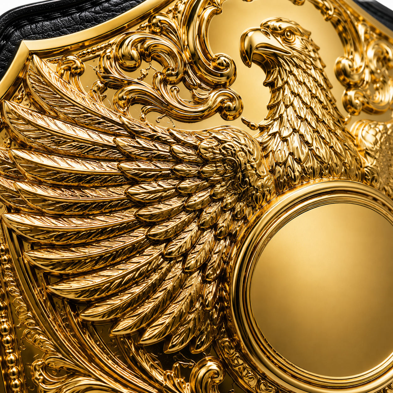 Gold fidget spinner with detailed eagle design