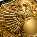 Gold fidget spinner with detailed eagle design