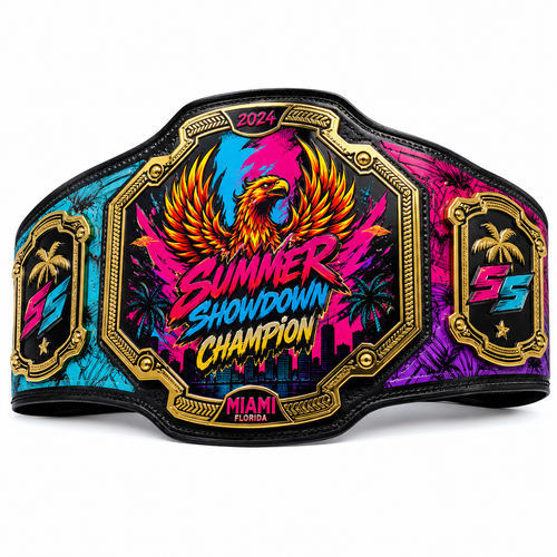 graphic colored neon championship belt