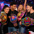 graphic coloured neon championship belt