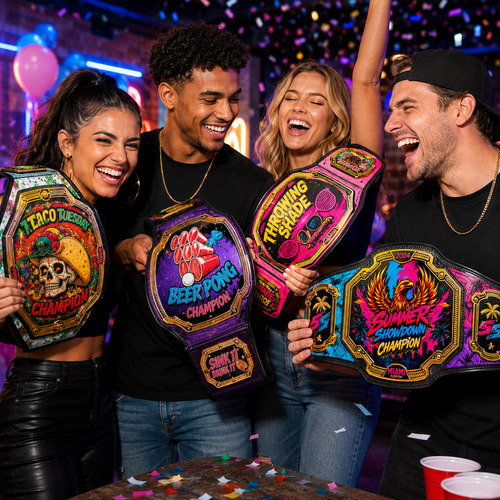 graphic coloured neon championship belt